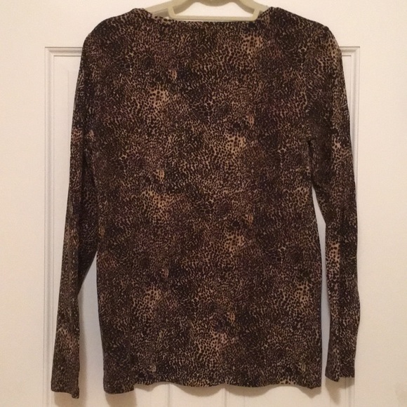 🔵 2/$22❗️EUC 🐯KATE HILL Animal Print Crewneck Women’s M - Picture 6 of 7